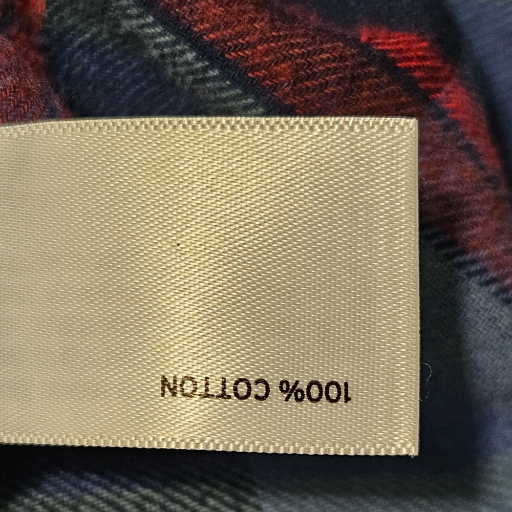 Duluth Trading Co Mens 2XL Relaxed Fit Plaid Flannel Shirt Blue Red 3237-124 - Picture 9 of 9